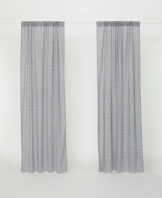 Long Black & White Curtains