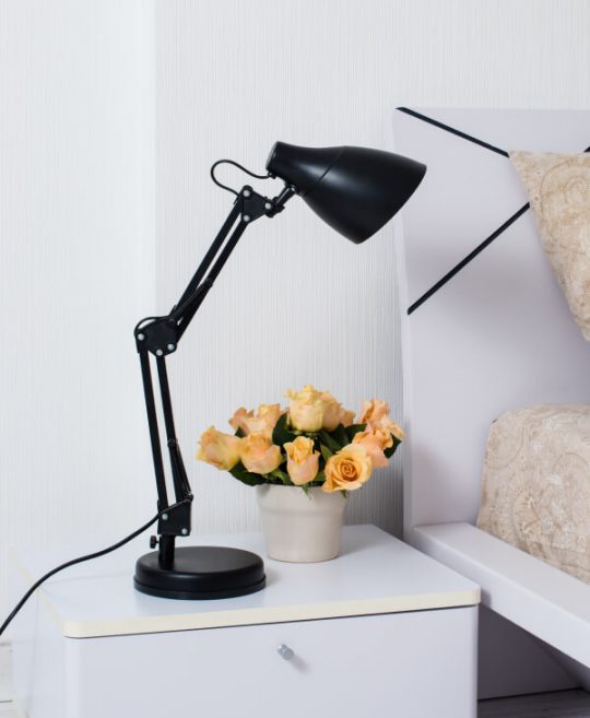 Black Metal Bedside Lamp